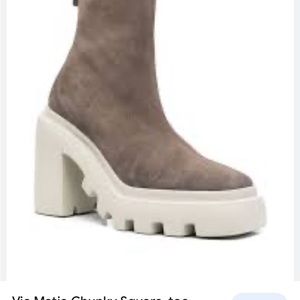 Vic Matie chunky heels square toe boots 36 suede